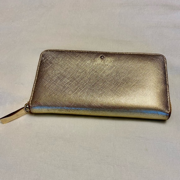 Kate Spade gold zipper wallet - Picture 2 of 4